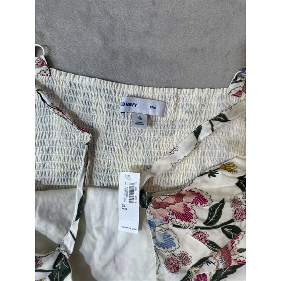 Old Navy cami dress 3X floral sleeveless a-line white multicolor spring summer - Picture 6 of 9